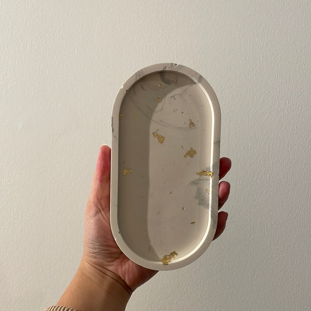Marbled Oval Trinket Tray