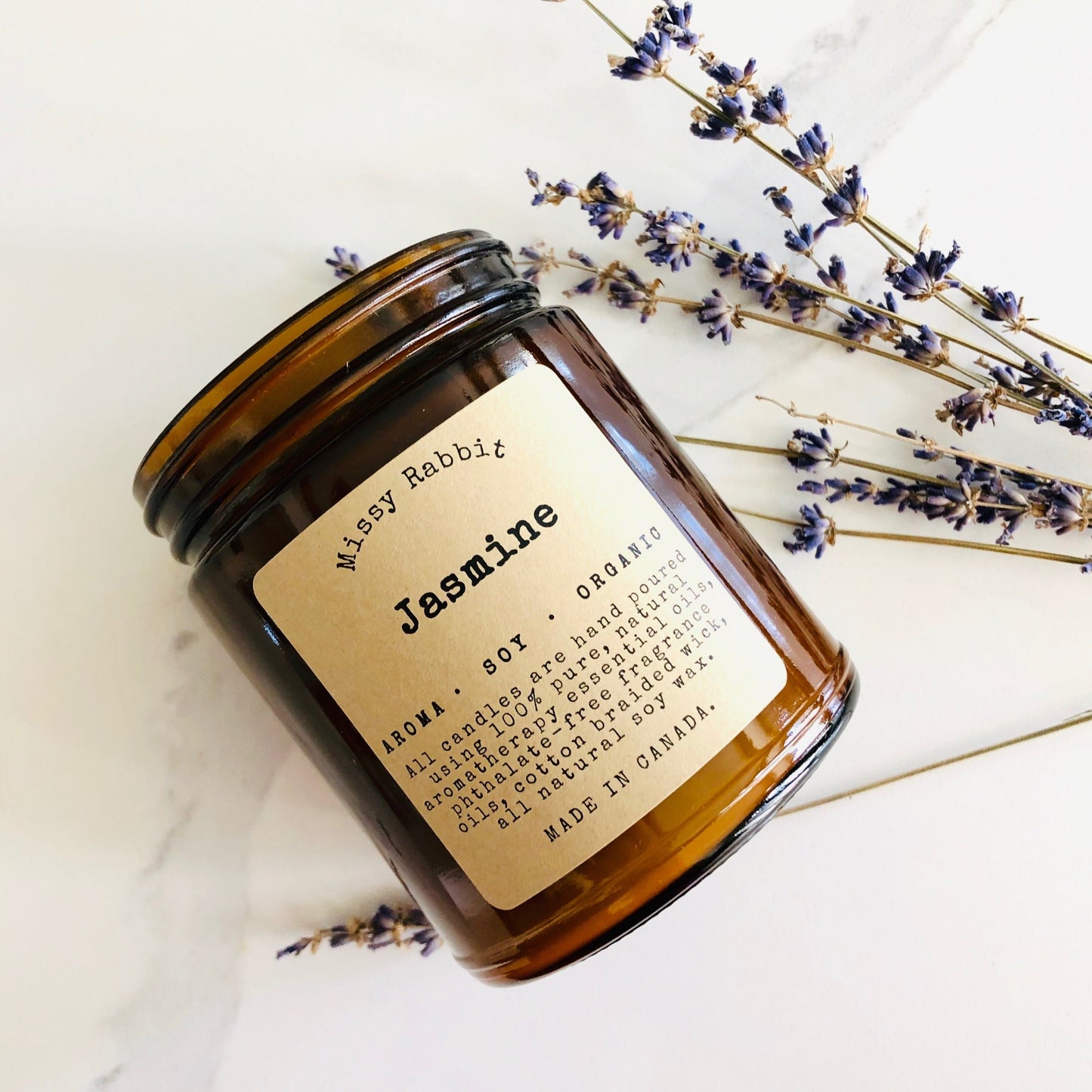 Jasmine Essential Oil Handcrafted Soy Candle