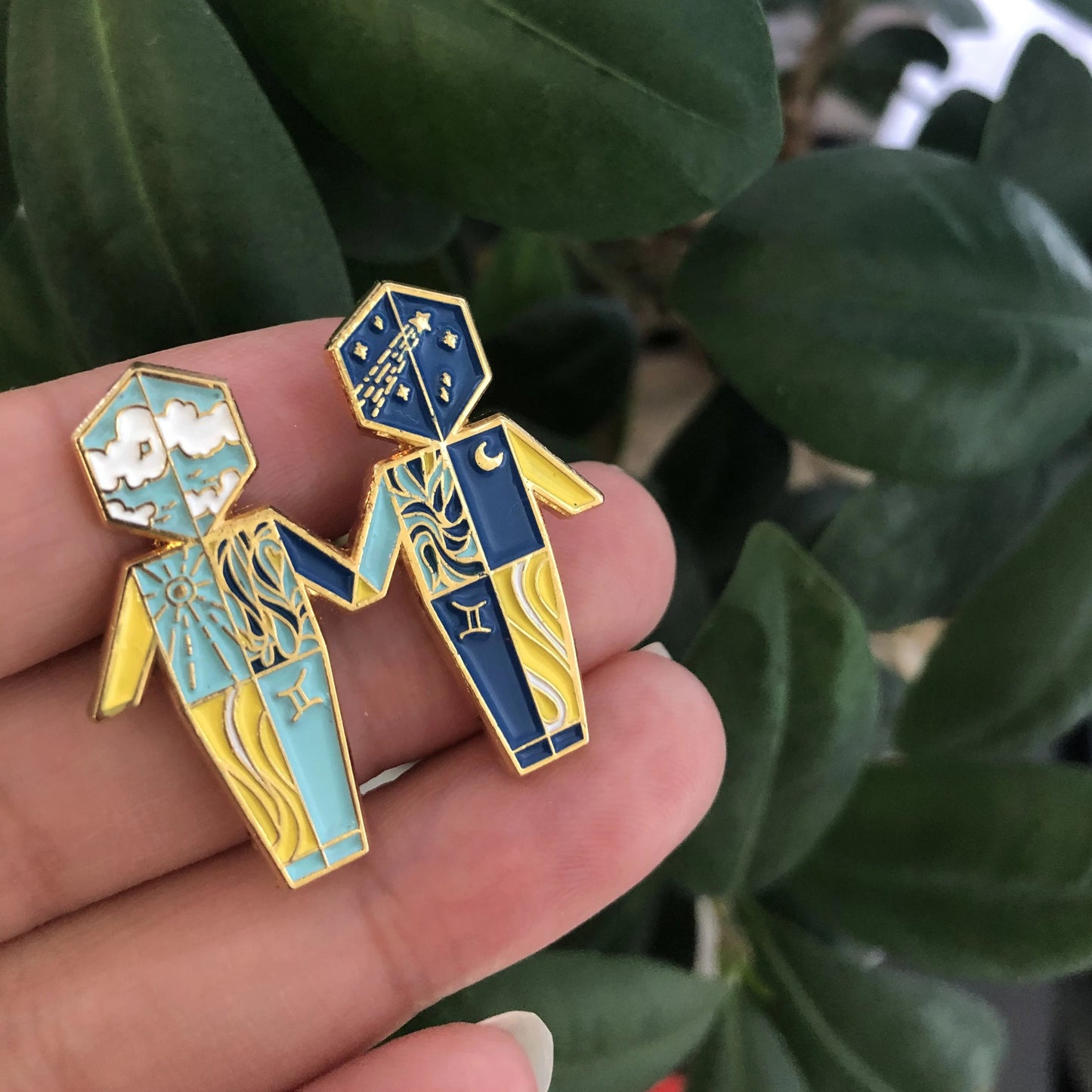 Origami Gemini Enamel Pin