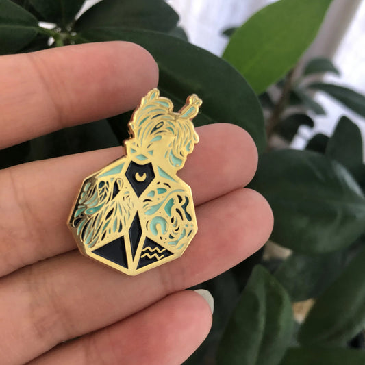 Origami Aquarius Enamel Pin