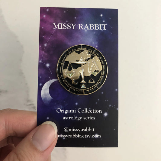 Origami Libra Enamel Pin