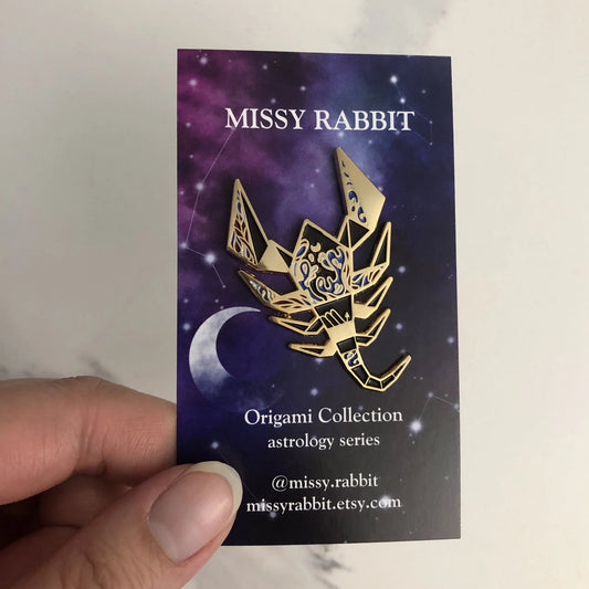 Origami Scorpio/Scorpion Enamel Pin