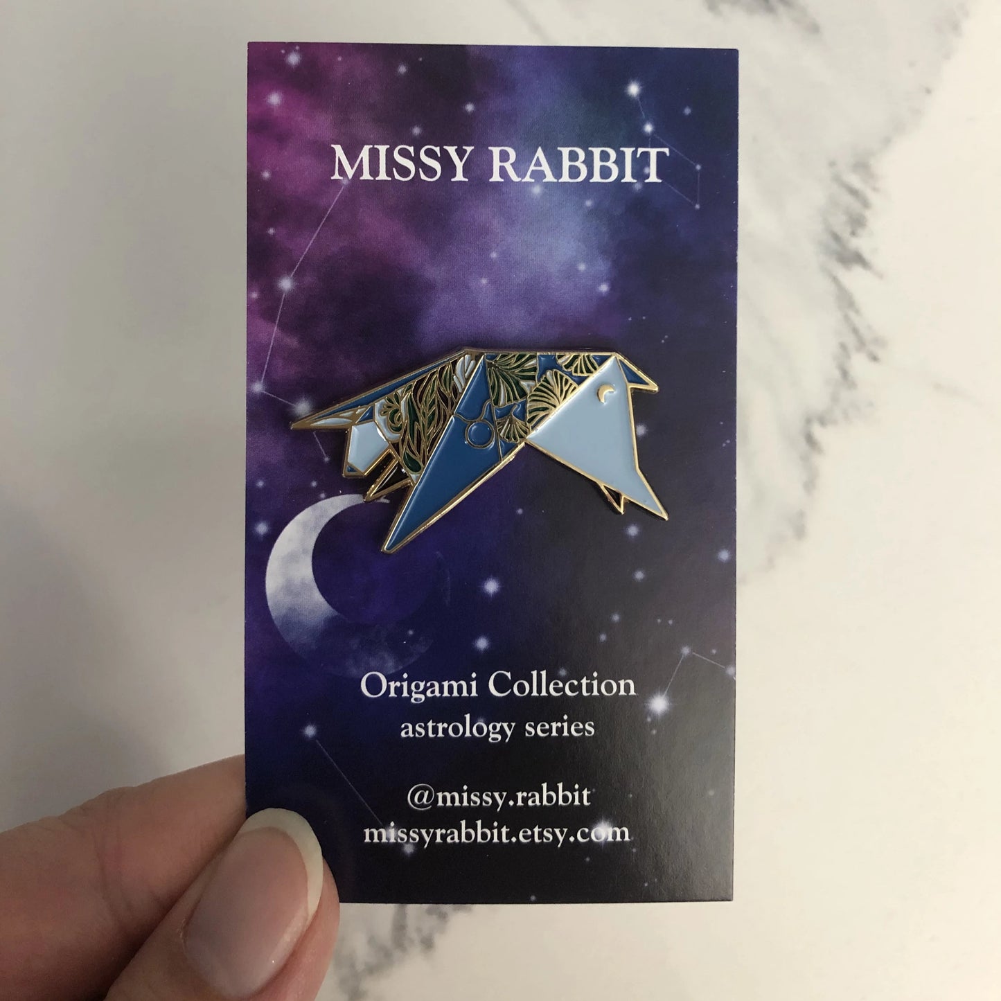 Origami Taurus/Bull Enamel Pin