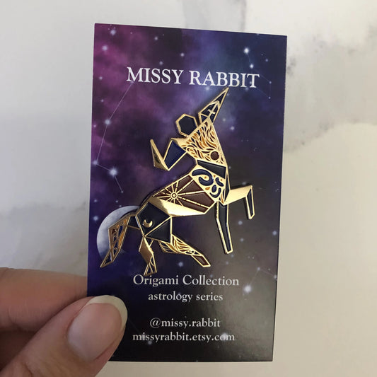 Origami Sagittarius/Centaur Enamel Pin