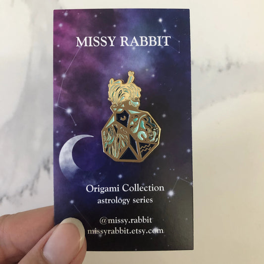Origami Aquarius Enamel Pin