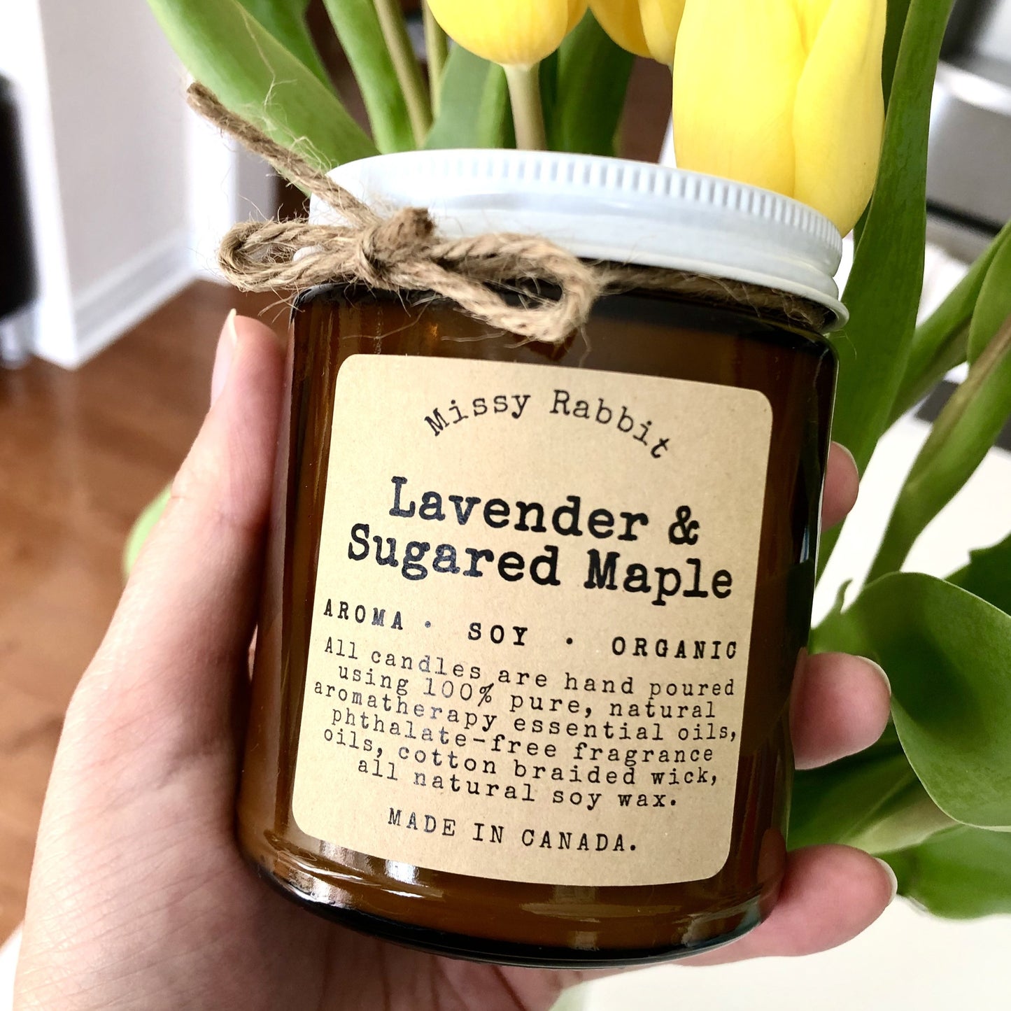 Rose Sandalwood Essential Oil Handcrafted Soy Candle