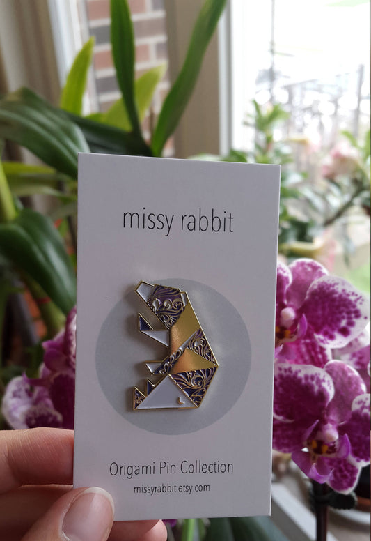 Origami Bear Enamel Pin