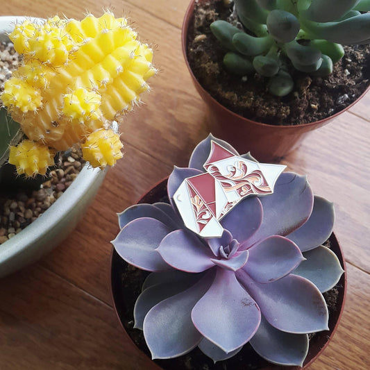 Origami Fox Enamel Pin
