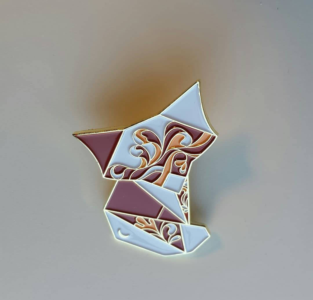 Origami Fox Enamel Pin