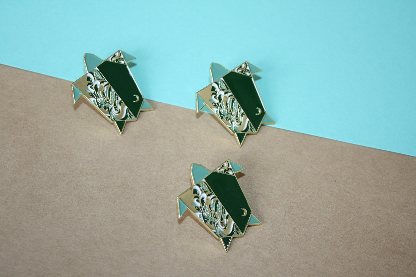 Origami Turtle Enamel Pin