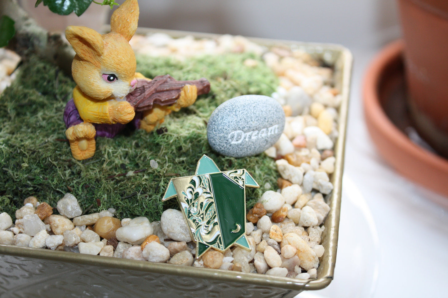 Origami Turtle Enamel Pin
