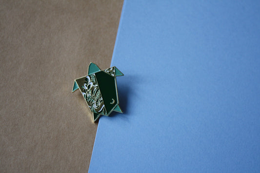Origami Turtle Enamel Pin