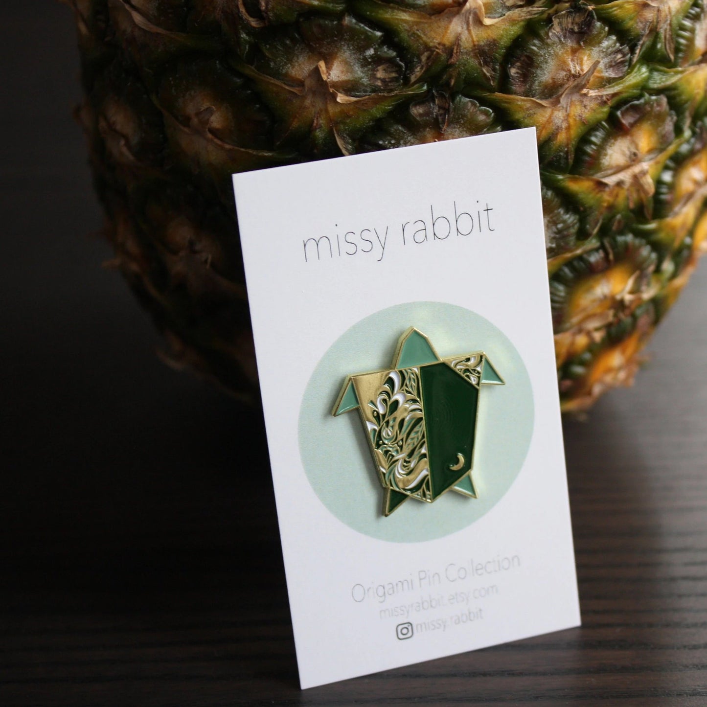 Origami Turtle Enamel Pin