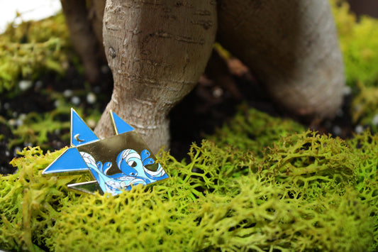 Origami Blue Fish Enamel Pin
