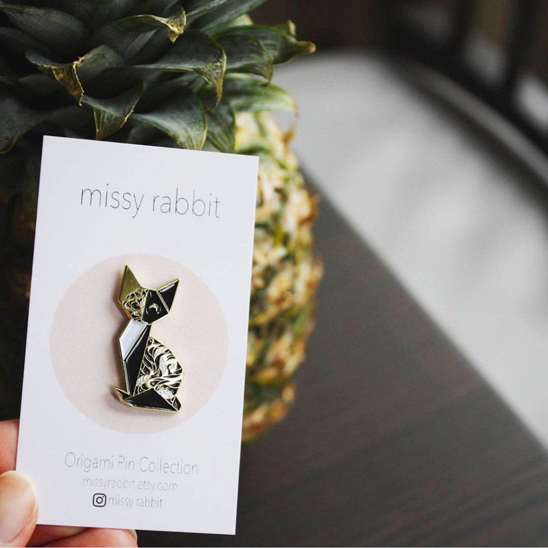 Origami Cat Enamel Pin