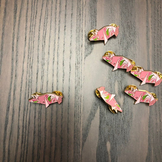 Origami Pig Enamel Pin