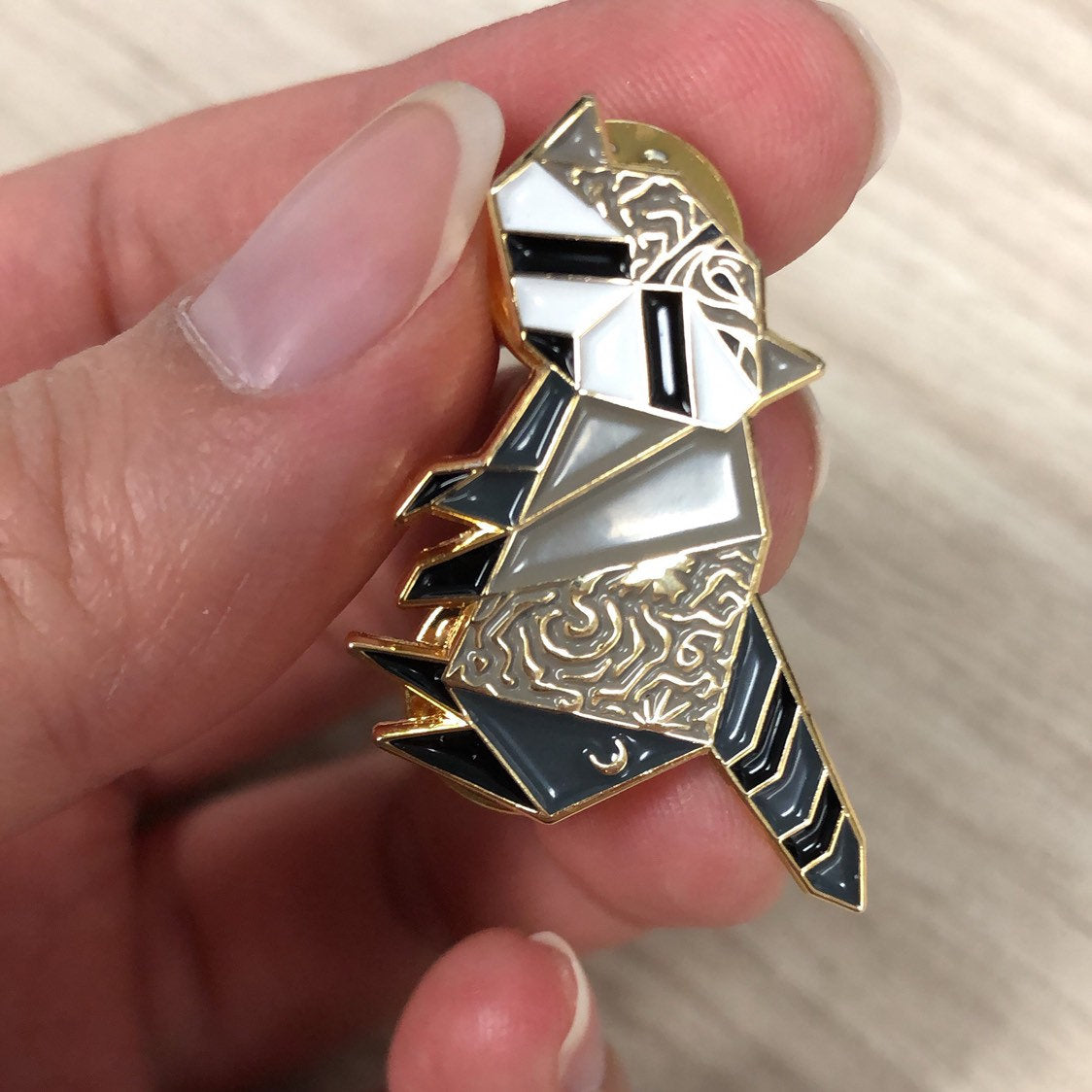 Origami Raccoon Enamel/Lapel Hat Pin