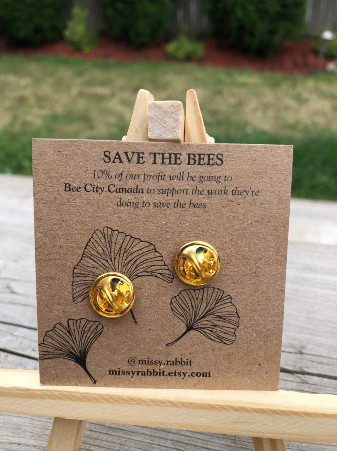 Origami "Save the Bees" Enamel Pin Set