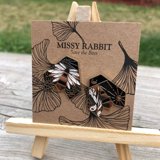Origami "Save the Bees" Enamel Pin Set