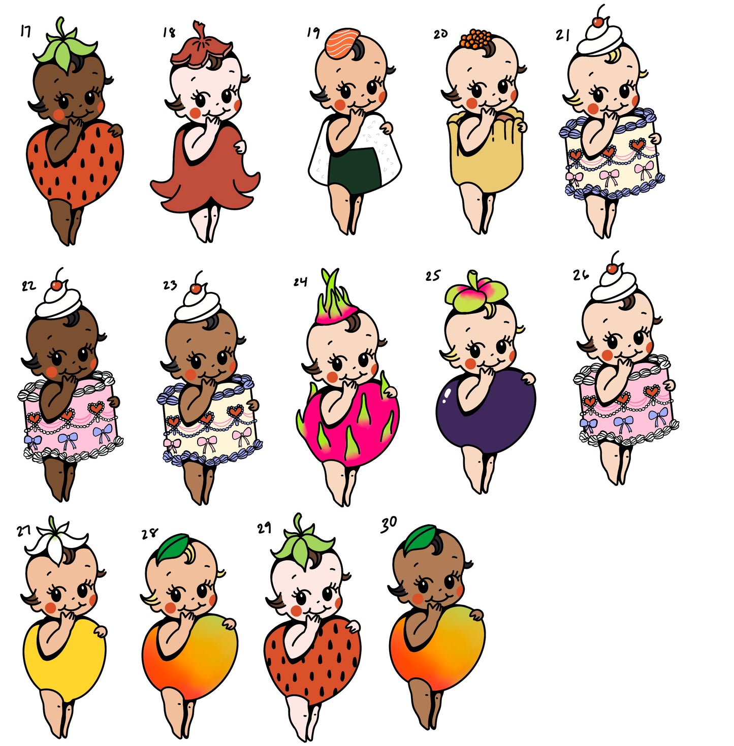 Cutie Food Baby Stickers