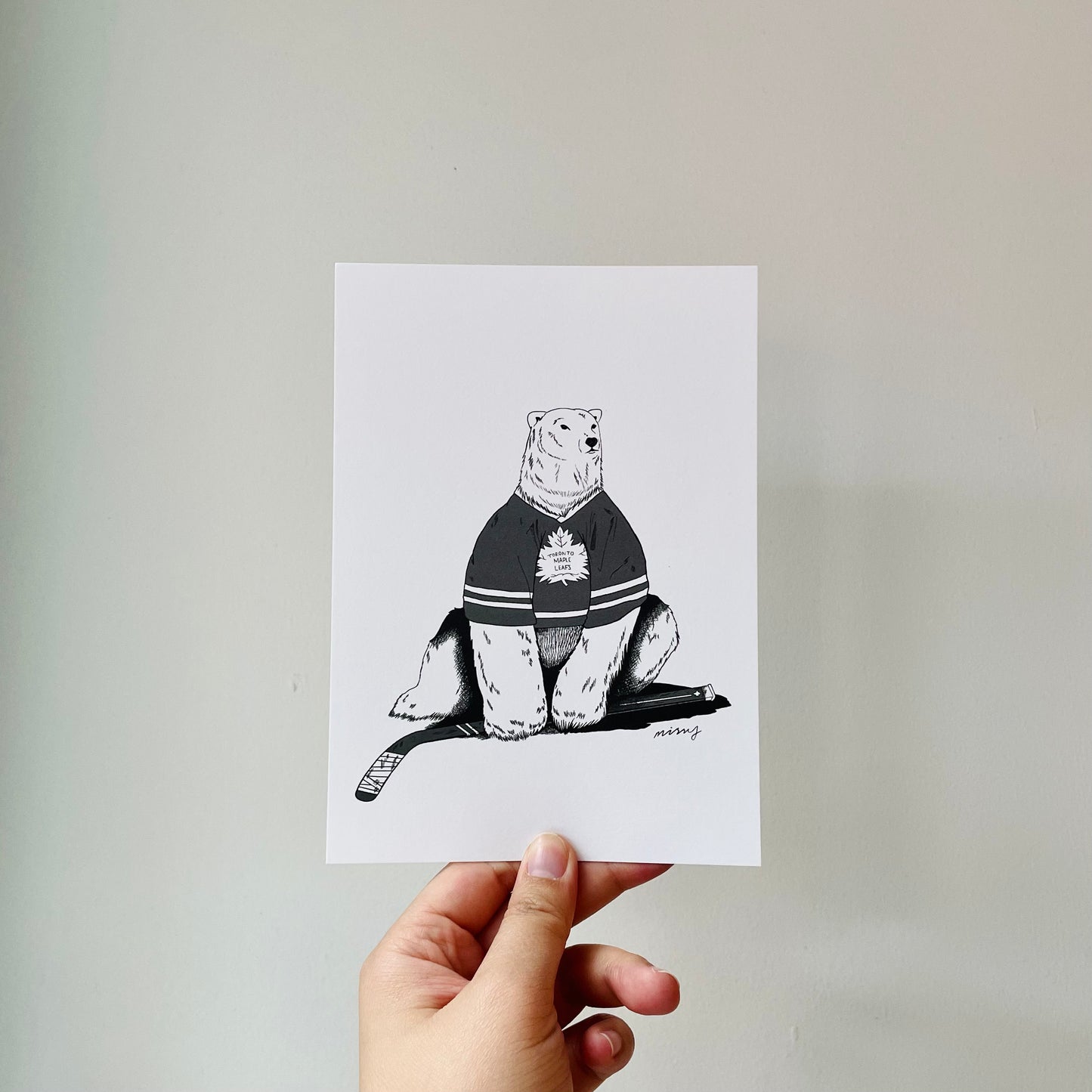 Polar Bear Hockey Print
