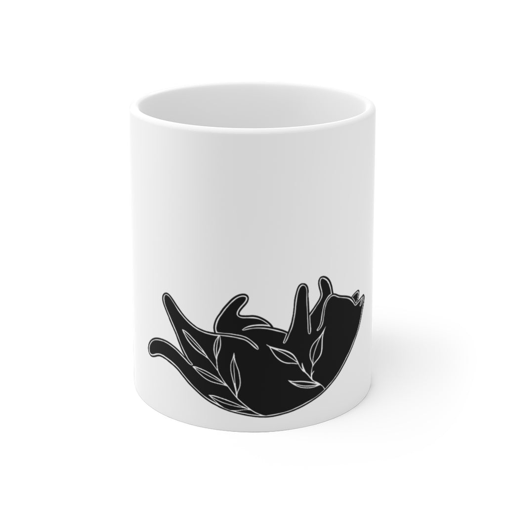 Leafy Cat Ceramic Mug
