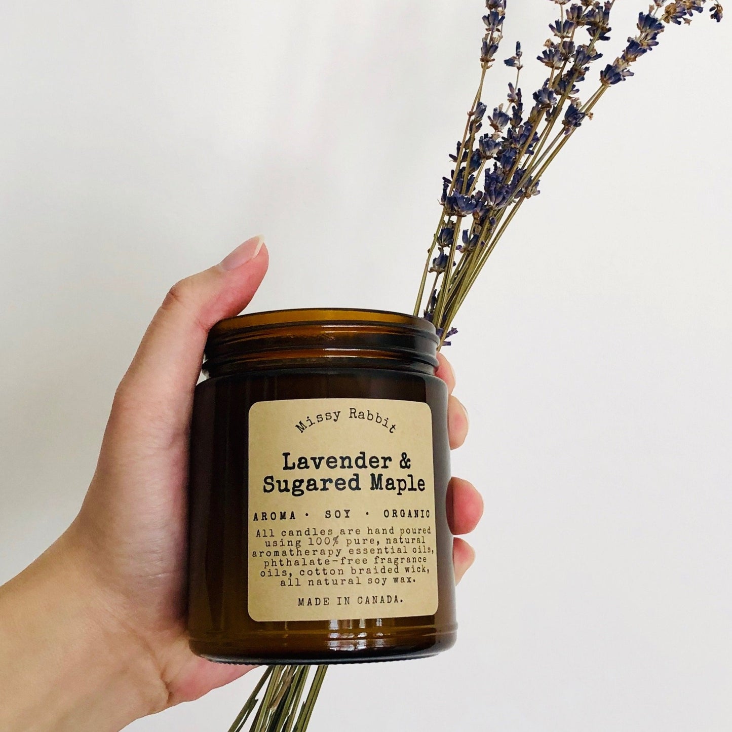 Lavender + Sugared Maple Handcrafted Soy Candle