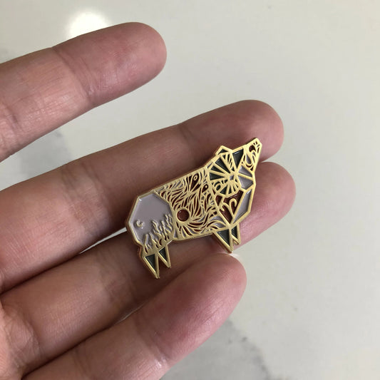 Origami Aries/Ram Enamel Pin