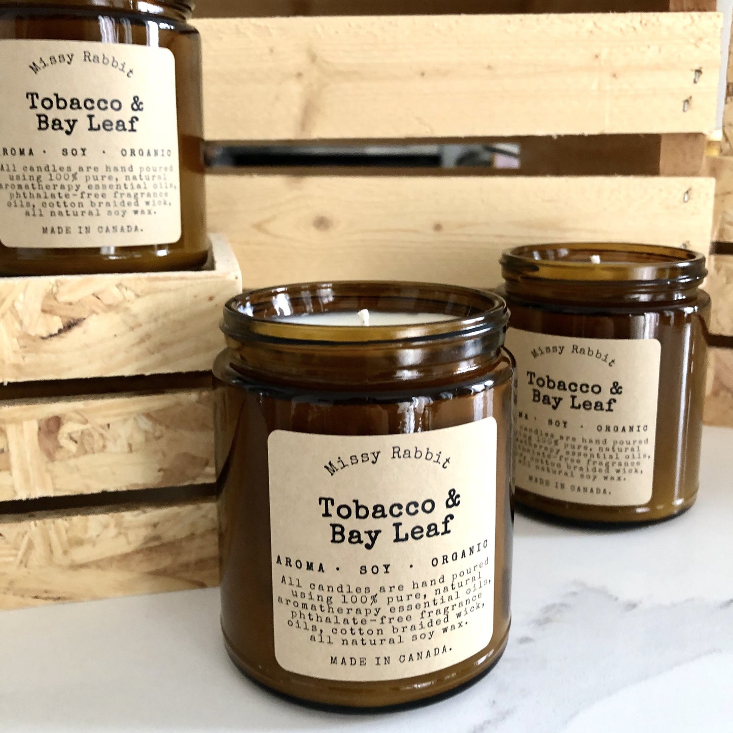 Tobacco + Bay Leaf Handcrafted Soy Candle