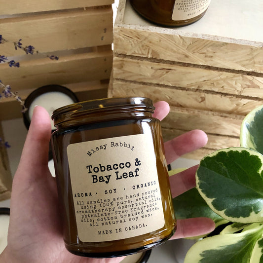 Tobacco + Bay Leaf Handcrafted Soy Candle