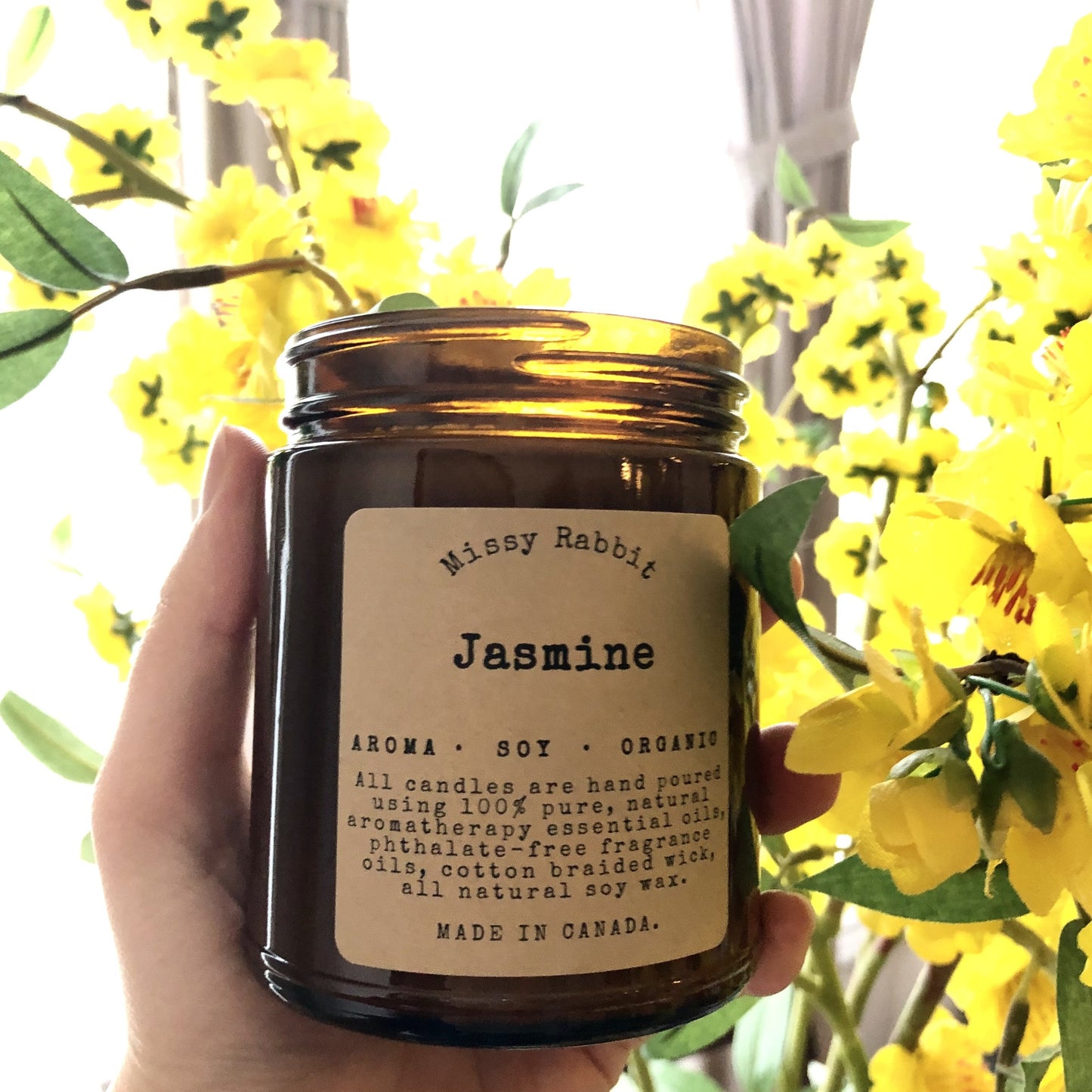 Jasmine Essential Oil Handcrafted Soy Candle