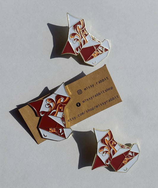 Origami Fox Enamel Pin