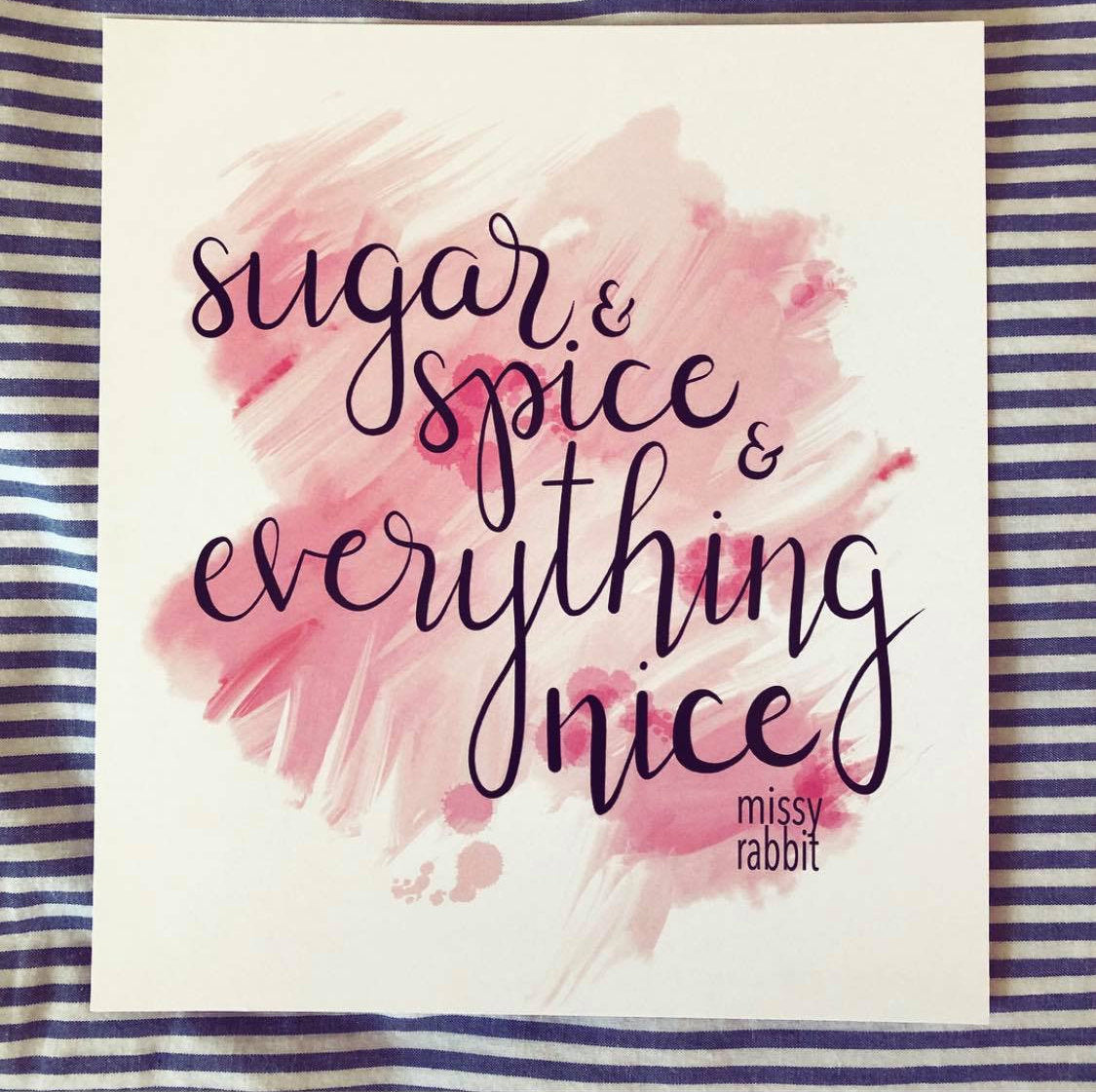 Water Colour Calligraphy Print Poster | Sweet Sayings