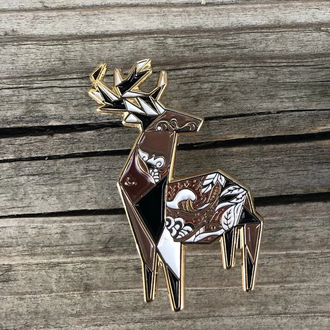 Origami Stag/Deer Enamel Pin
