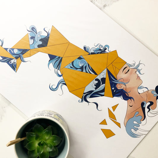 Origami Girl Art Print