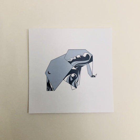 Origami Elephant Art Print
