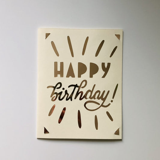 Happy Birthday Card - Gold Foil
