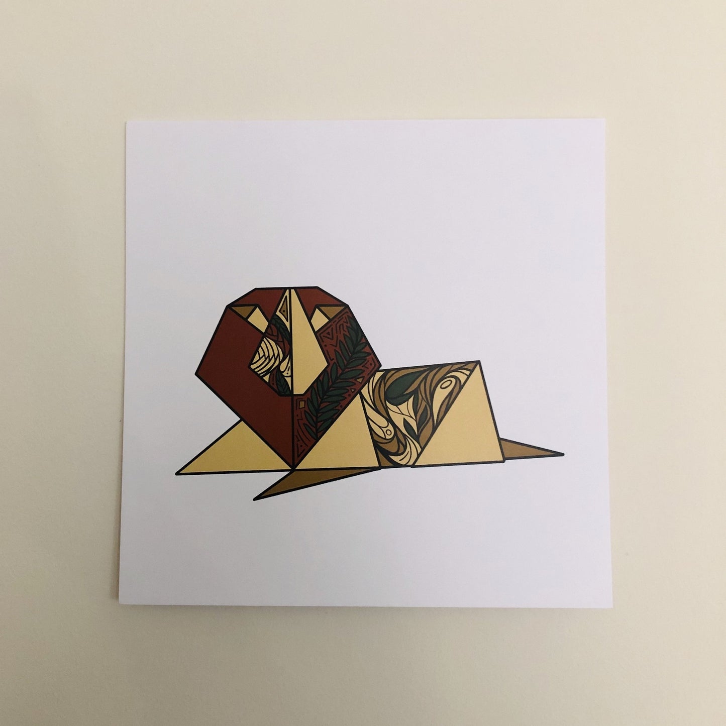 Origami Lion / Leo Art Print