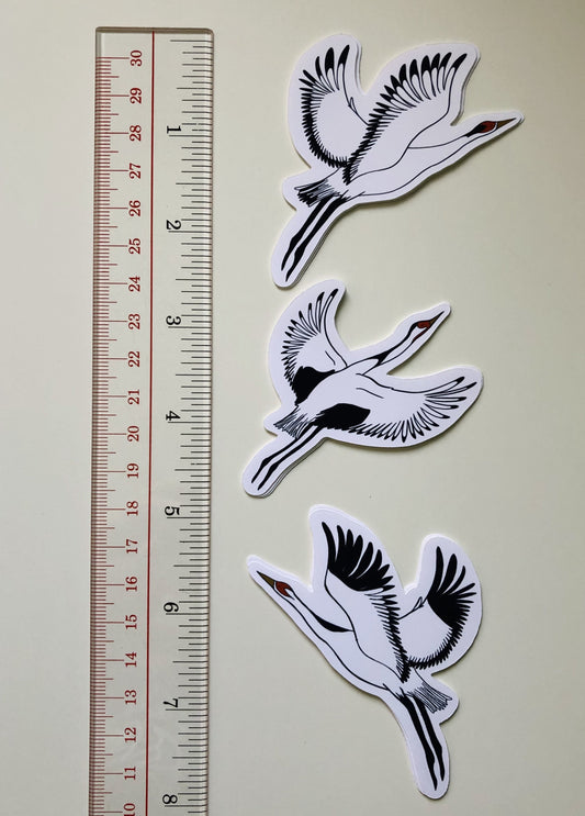 "The Flight" Soaring Cranes Weatherproof Sticker Set