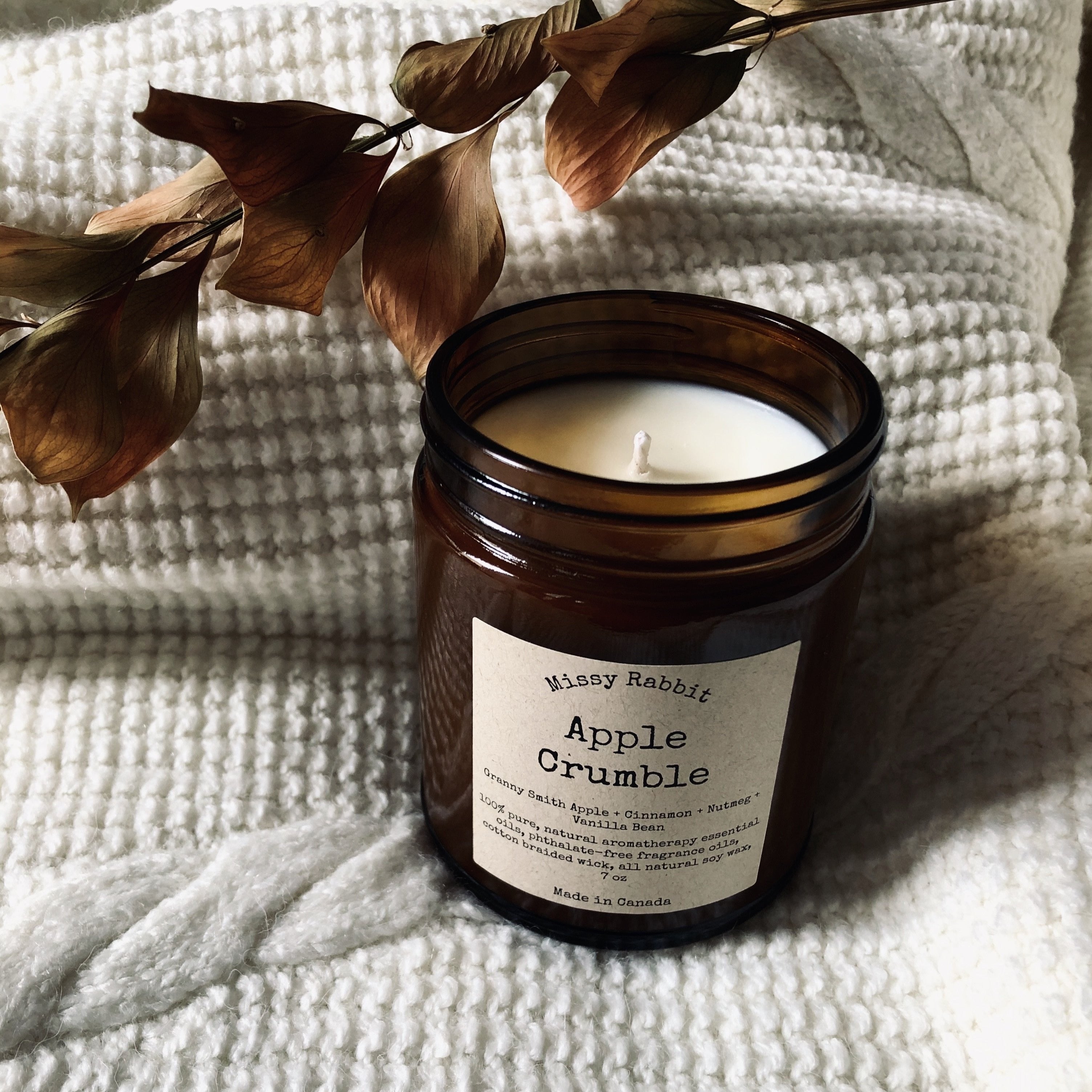 Apple Crumble Handcrafted Soy Candle – Missy Rabbit