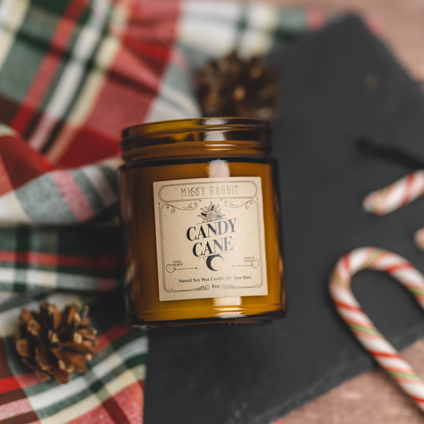 Candy Cane Handcrafted Soy Candle