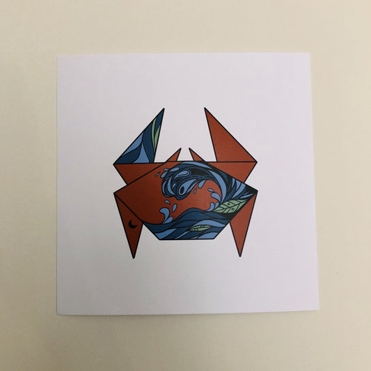 Origami Crab / Cancer Art Print
