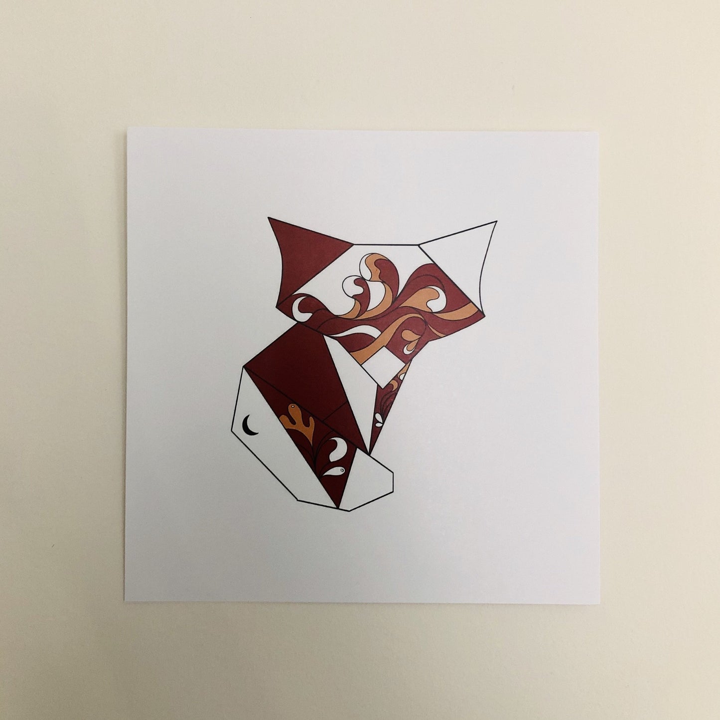 Origami Fox Art Print