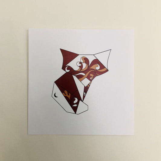 Origami Fox Art Print