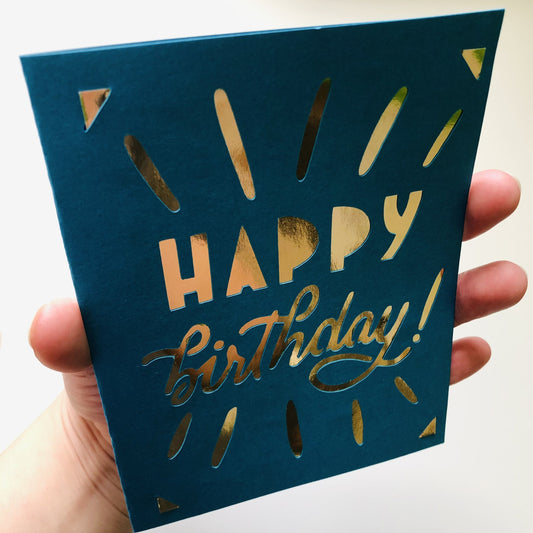 Happy Birthday Card - Gold Foil