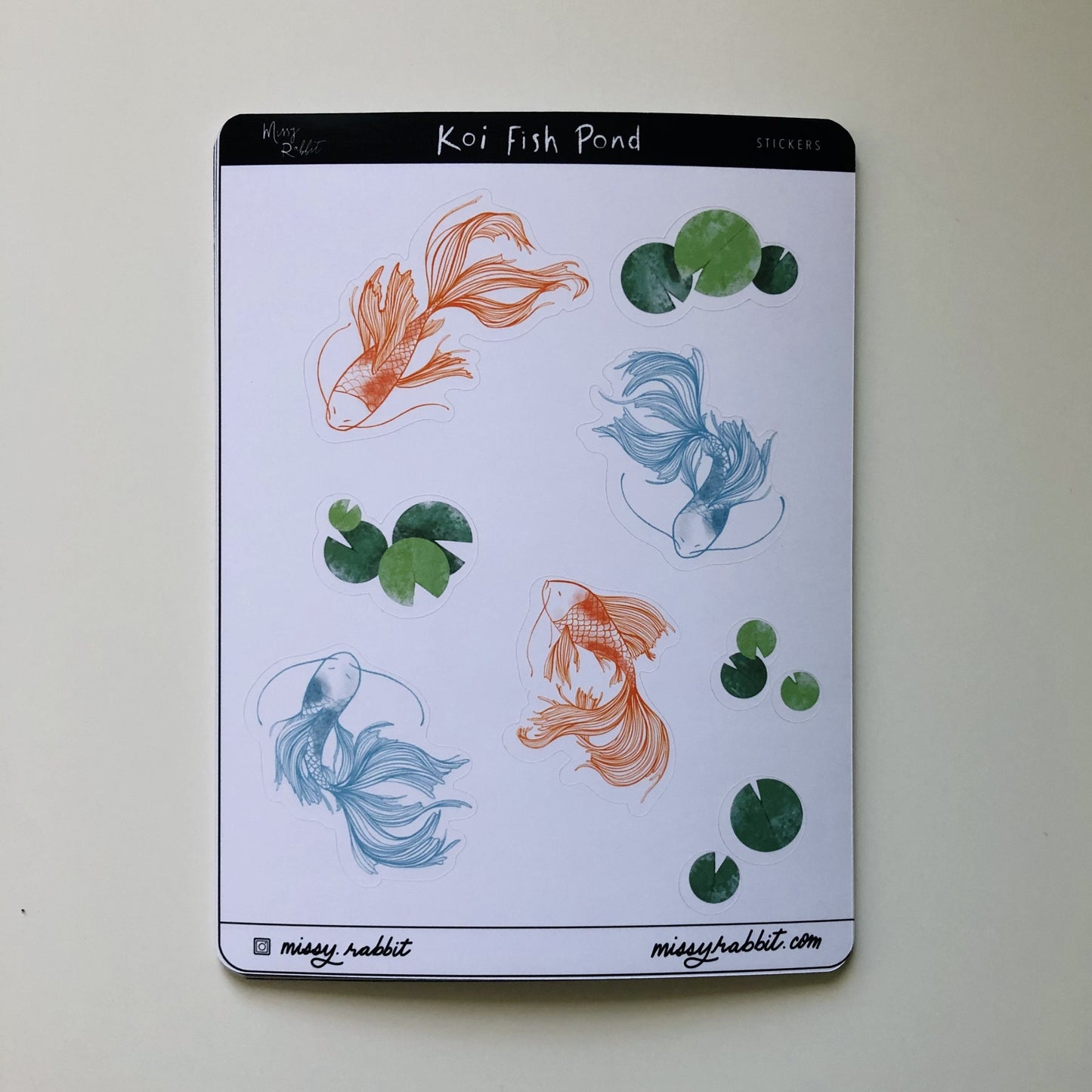 Koi Fish Pond Sticker Sheet