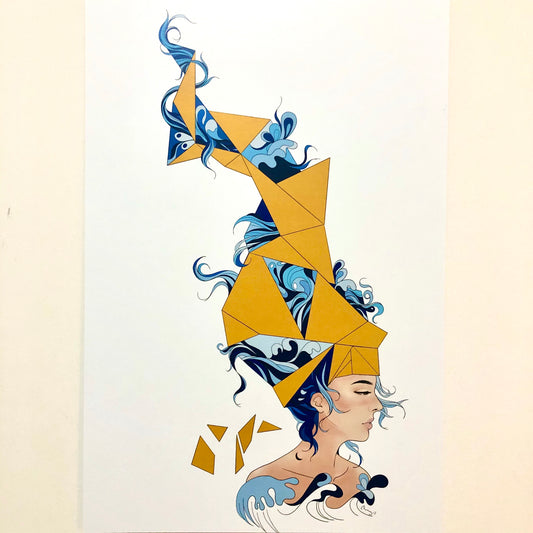 Origami Girl Art Print